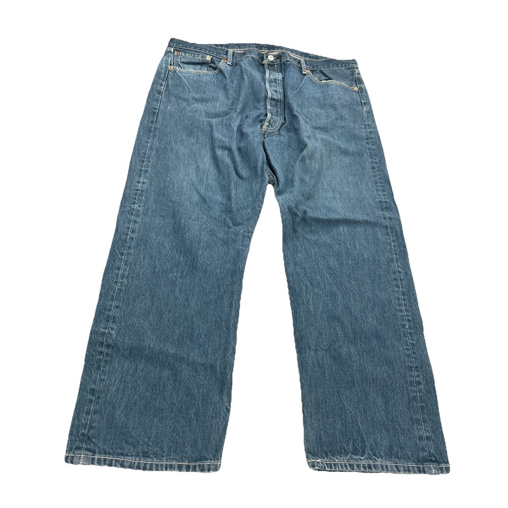 Levi's 501 Men's Jeans 44x30 Blue Denim Button Fly Straight Fit Classic